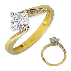 Gouden damesring zirkonia 14 karaats