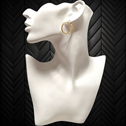 Alternative view of Gouden Oorringen Glans Vierkant Buis 25 mm 2 mm 14 karaats