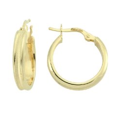 Gouden Oorringen Vierkante Buis 16 mm 3.7 mm 14 karaats