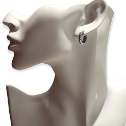 Alternative view of Witgouden Oorringen Ronde Buis 16 mm 5 mm 14 karaats