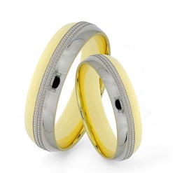 Gouden Trouwringen 5.5 mm Bicolor 14 karaats ELW0413