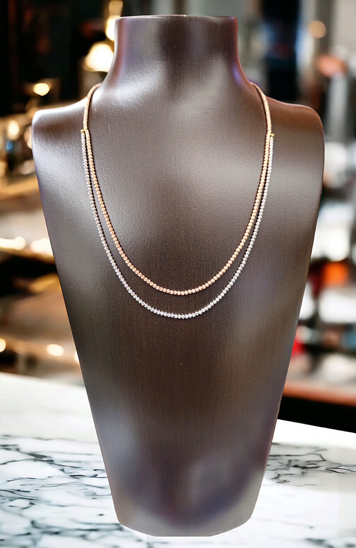 Gouden Bicolor Ketting Dorika 14 karaats 4 Gouden Bicolor Ketting Dorika 14 karaats