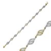 Gouden Dames Armband Bicolor Zirkonia 18 cm 7 mm 14 karaats