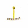 Gouden Navelpiercing Zirkonia 18 karaats
