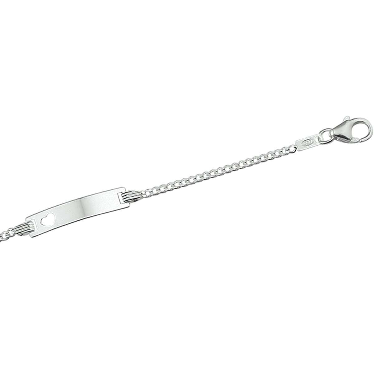 Zilveren Kinder Graveerarmband Gourmette plaat 4.2 mm 11 + 2 cm Hart 4 Zilveren Kinder Graveerarmband Gourmette plaat 4.2 mm 11 + 2 cm Hart - Afbeelding 2