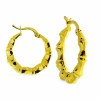 Gouden Bambu Oorringen 23 mm 5 mm 18 karaats