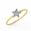 Gouden Damesring Ster met Zirkonia 14 karaats