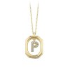 Goud Hanger Letter P met Ketting Zirkonia 14 karaats