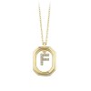 Goud Hanger Letter F met Ketting Zirkonia 14 karaats