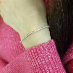 Alternative view of Gouden Tennisarmband Roze Zirkonia 17 cm 2.2 mm 14 Karaats