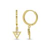 Gouden Oorringen Met Driehoek Hanger 27 mm 2 mm 14 karaats