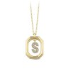 Goud Hanger Letter S met Ketting Zirkonia 14 karaats