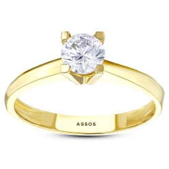 Gouden damesring zirkonia 14 karaats