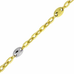 Gouden Bicolor Dames Armband 18 + 1 cm 6 mm 14 karaats