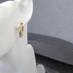 Alternative view of Gouden Bicolor Oorringen 19 mm 3.5 mm Zirkonia 14 karaats