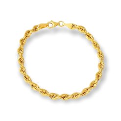 Gouden Koord Rope Armband 4.0 mm 20 cm 14 karaats