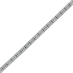 Witgouden Tennisarmband Twee Baantjes Zirkonia 18 cm 3 mm 14 Karaats