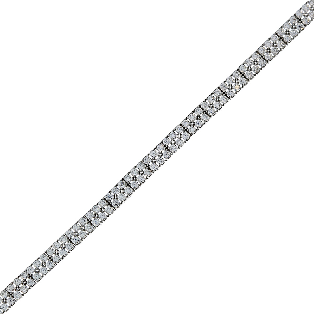 Witgouden Tennisarmband Twee Baantjes Zirkonia 18 cm 3 mm 14 Karaats 3 Witgouden Tennisarmband Twee Baantjes Zirkonia 18 cm 3 mm 14 Karaats