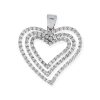 Gouden Hanger Hart Zirkonia Witgoud 14 karaats