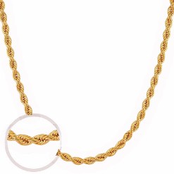 Gouden Koord Rope Ketting 2.7 mm 70 cm 22 karaats