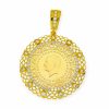 Gouden Muntrand Hanger (Halve Munt) Zirkonia 14 karaats