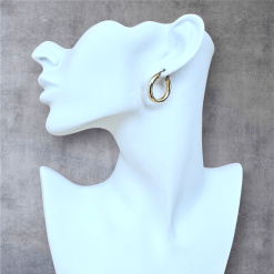 Gouden Oorringen Glans Ronde Buis 24 mm 4 mm 14 karaats