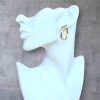 Gouden Oorringen Glans Ronde Buis 32 mm 5 mm 14 karaats
