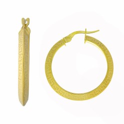 Gouden Oorringen Grieks 25 mm 3 mm 14 karaats