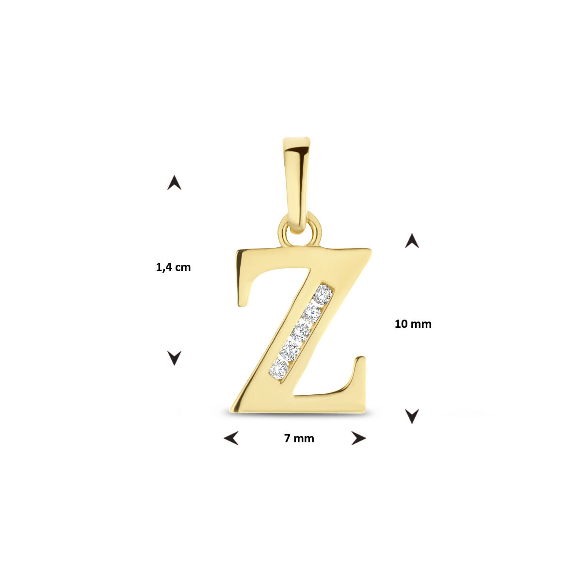 Goud Hanger Letter Z Zirkonia 14 karaats 6 Goud Hanger Letter Z Zirkonia 14 karaats - Afbeelding 4
