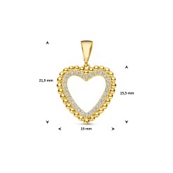 Alternative view of Gouden Hart Hanger Zirkonia 14 karaats