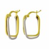 Bicolor Gouden Oorringen 20 mm 3 mm Rechthoek 18 karaats 1 Bicolor Gouden Oorringen 20 mm 3 mm Rechthoek 18 karaats