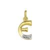 Goud Hanger Letter E Diamant 14 karaats