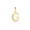 Goud Hanger Letter G Zirkonia 14 karaats