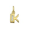 Goud Hanger Letter K Zirkonia 14 karaats