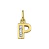 Goud Hanger Letter P Zirkonia 14 karaats