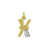 Goud Hanger Letter X Diamant 14 karaats