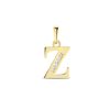 Goud Hanger Letter Z Zirkonia 14 karaats