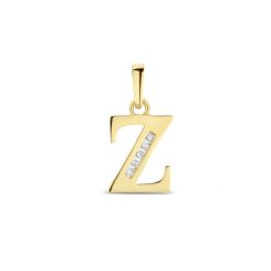 Goud Hanger Letter Z Zirkonia 14 karaats