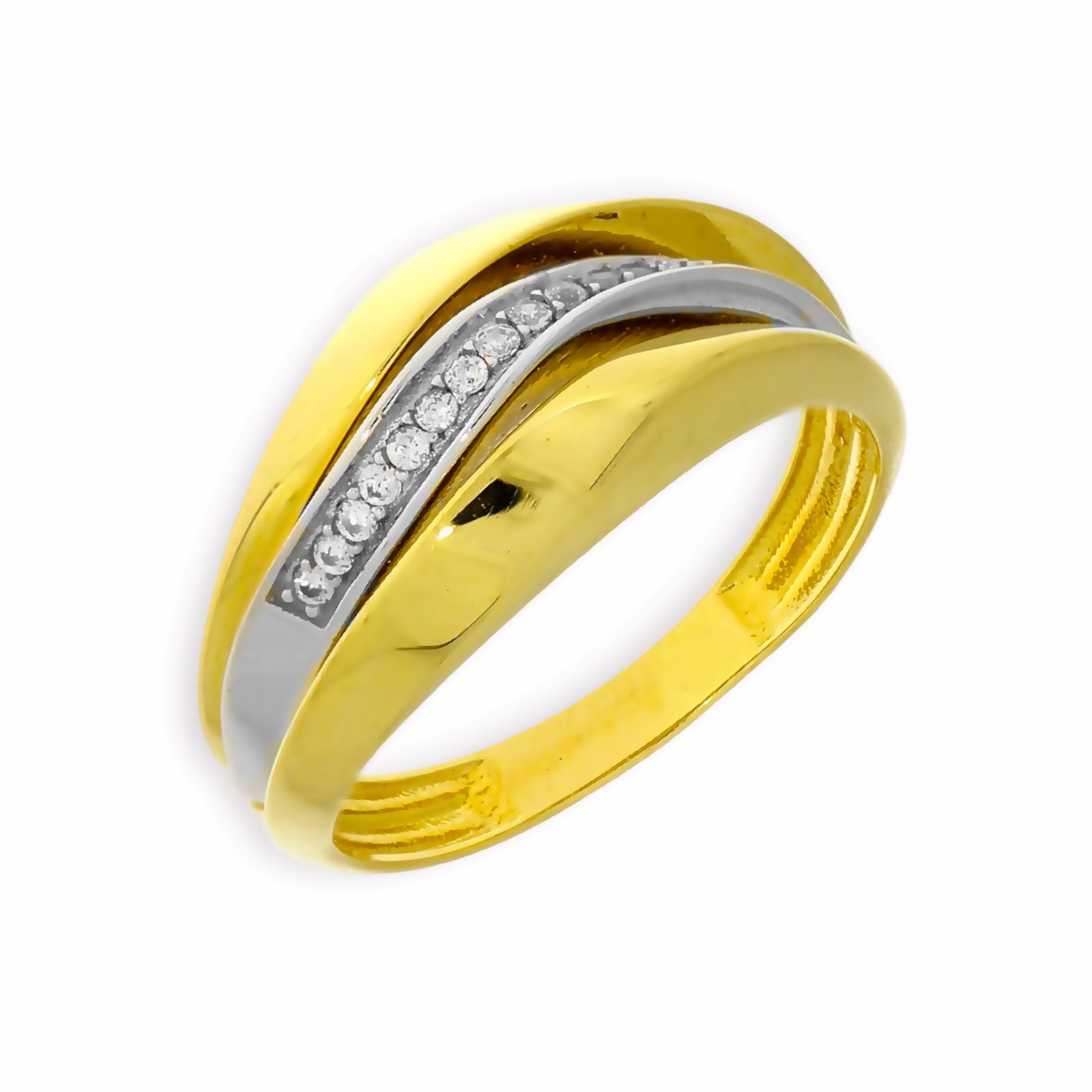 Gouden Damesring Bicolor Fantasie 18 karaats 3 Gouden Damesring Bicolor Fantasie 18 karaats