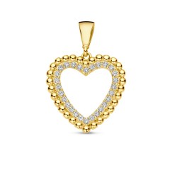 Gouden Hart Hanger Zirkonia 14 karaats