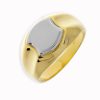 Gouden Herenring Zegelring Bicolor 14 karaats