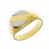 Gouden Herenring Zegelring Bicolor 14 karaats