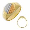 Gouden Herenring Zegelring Tricolor 14 karaats