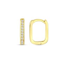 Gouden Klap Oorbellen 13 mm 2 mm Zirkonia 14 karaats