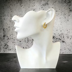 Gouden Klap Oorringen Fantasie 15 mm 4 mm Zirkonia 14 karaats