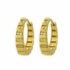 Gouden Klap Oorringen Fantasie 15 mm 4 mm Zirkonia 14 karaats