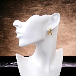 Gouden Klap Oorringen Fantasie 21 mm 10 mm Zirkonia 14 karaats