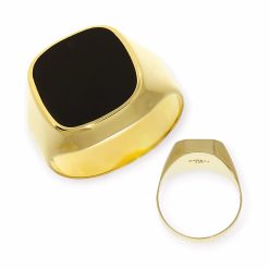 Gouden Zegelring Onyx 14 karaats