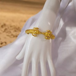 Alternative view of Gouden Bangle Armband met Ramkoppen - 22 karaats