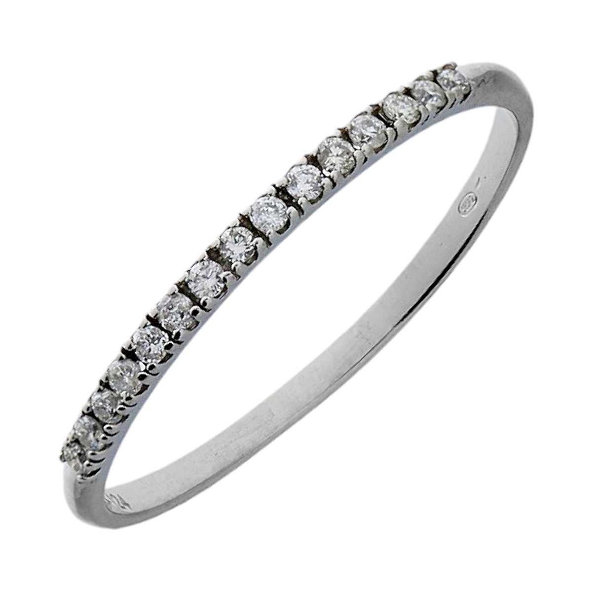 Witgouden Elegante Ring | 0.14 ct Diamant | 14 karaats 3 Witgouden Elegante Ring | 0.14 ct Diamant | 14 karaats